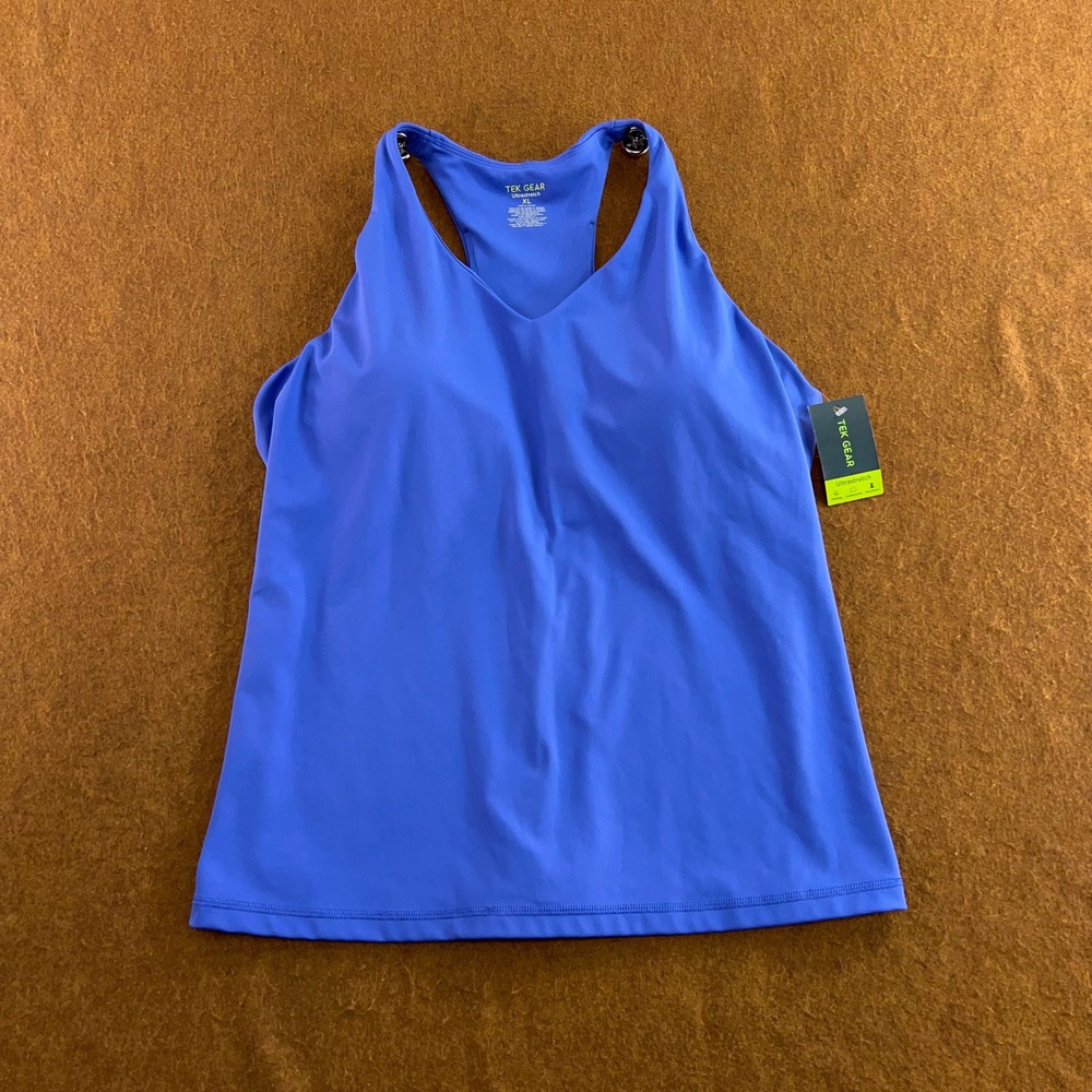 Tek Gear Womens XL Tara Blue Ultrastretch Racerback Active Tank Top NWT